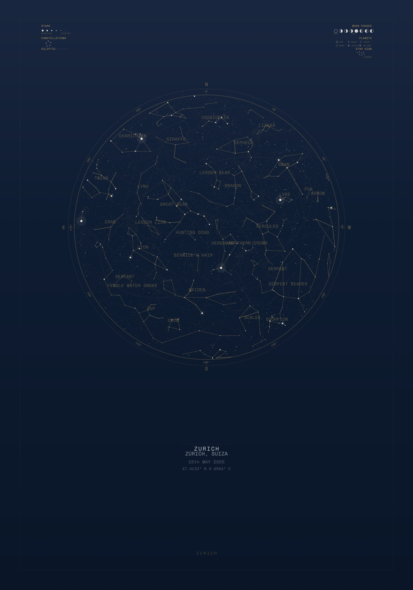 Night Sky personalized star map print example