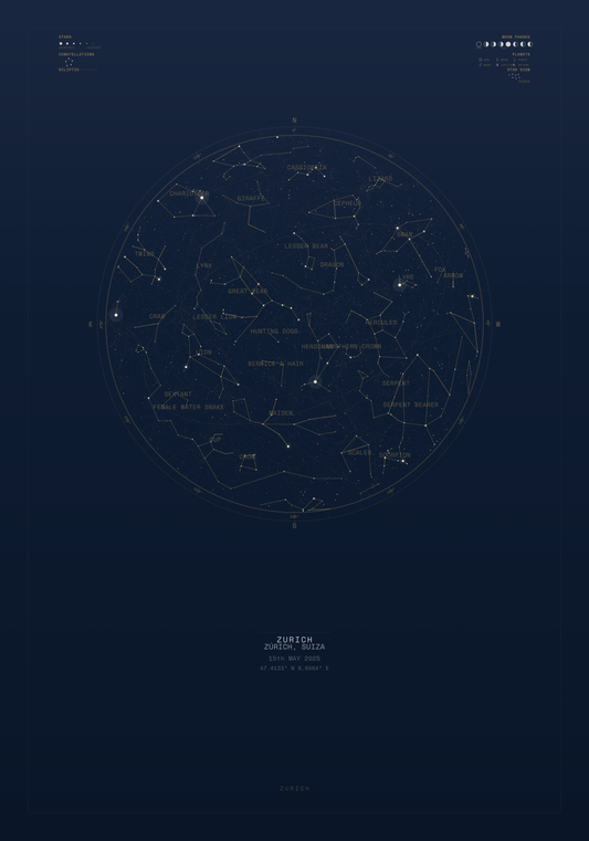 Night Sky personalized star map print example