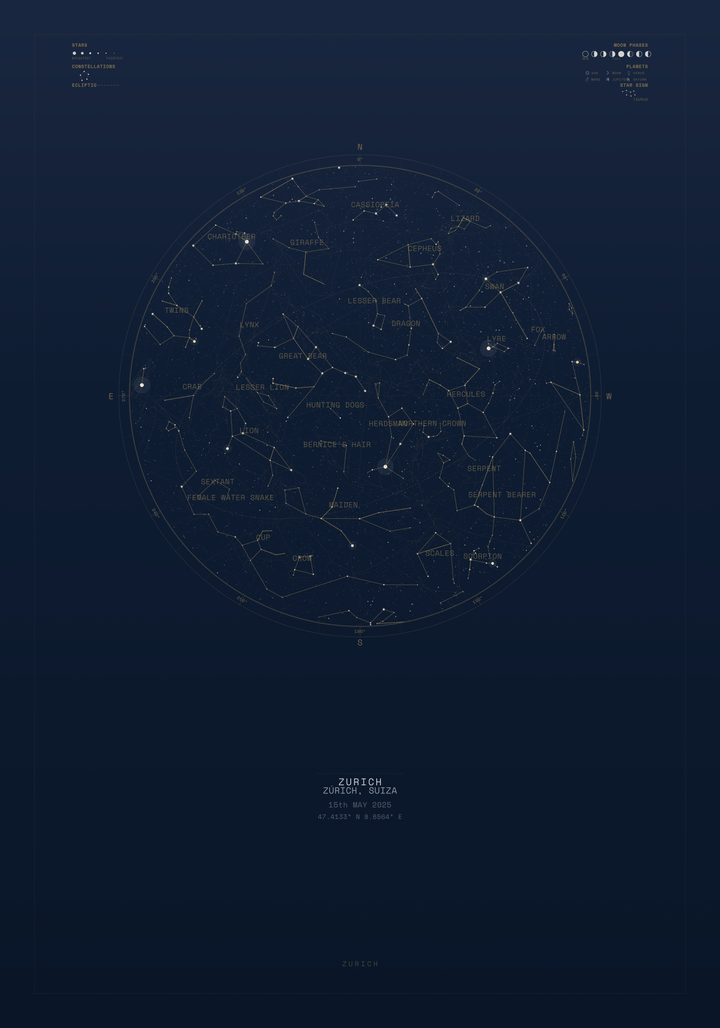 Night Sky personalized star map print example